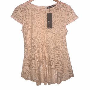 Allegra K Women's Hem Lace A Line Top Size Medium